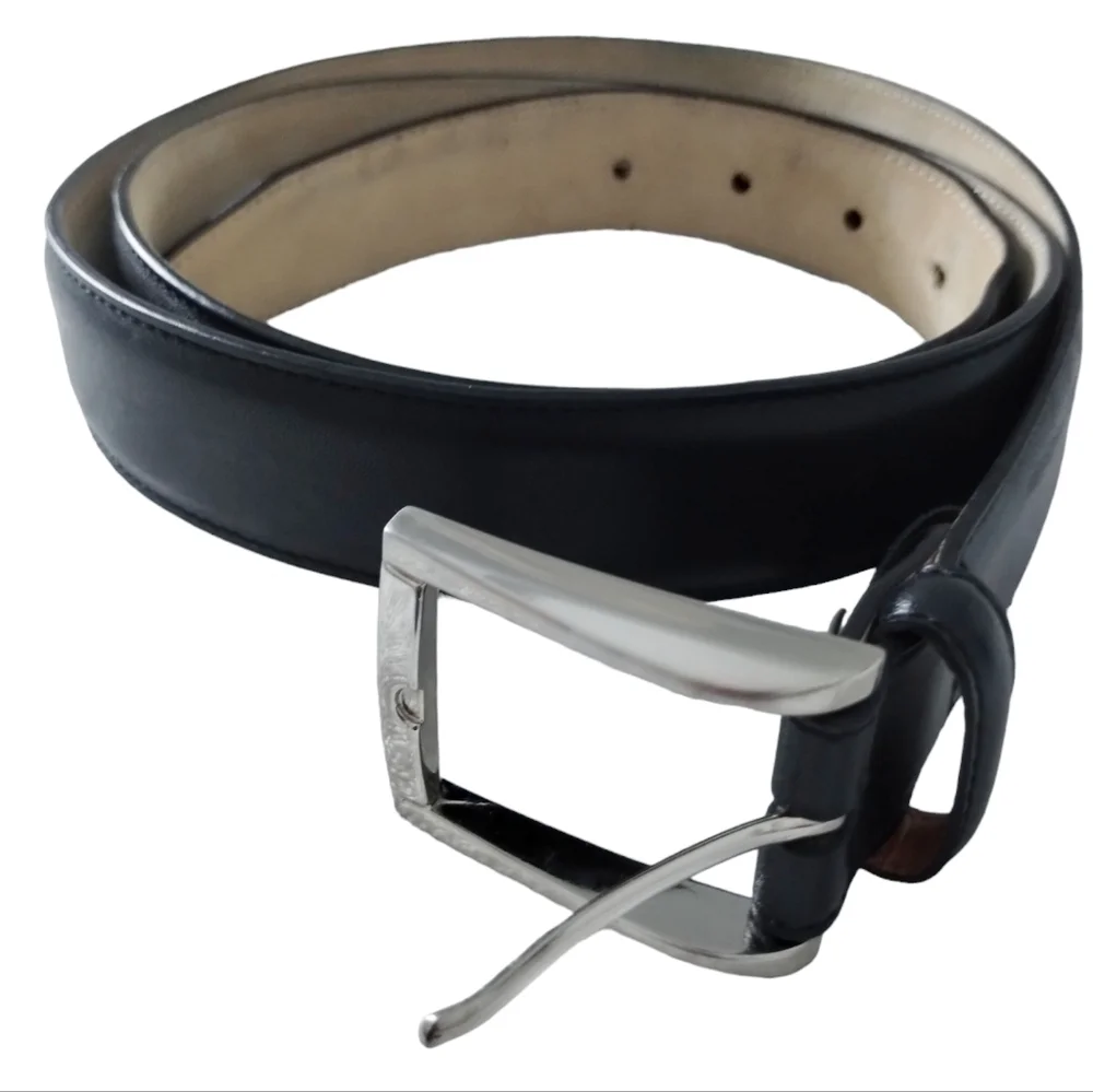 MEN'S TRAFALGAR‎ BLACK GENUINE  LEATHER BELT SIZE 44/110cm #1101PY03-001
